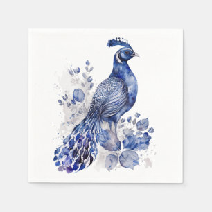Guardanapo De Papel Pavão de estilo Delft azul e branco com flores