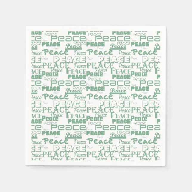 Guardanapo De Papel Paz Inspiradora Verde Branco (Frente)