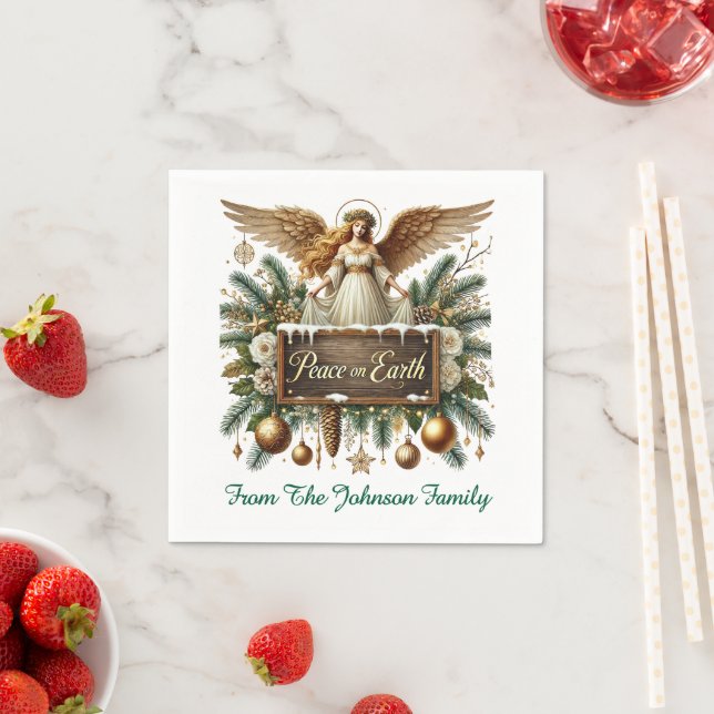 Guardanapo De Papel Paz Na Terra Evergreen Garland (Insitu)