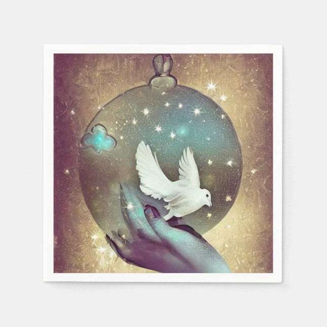 Guardanapo De Papel Peace Dove Christmas Ornament (Frente)
