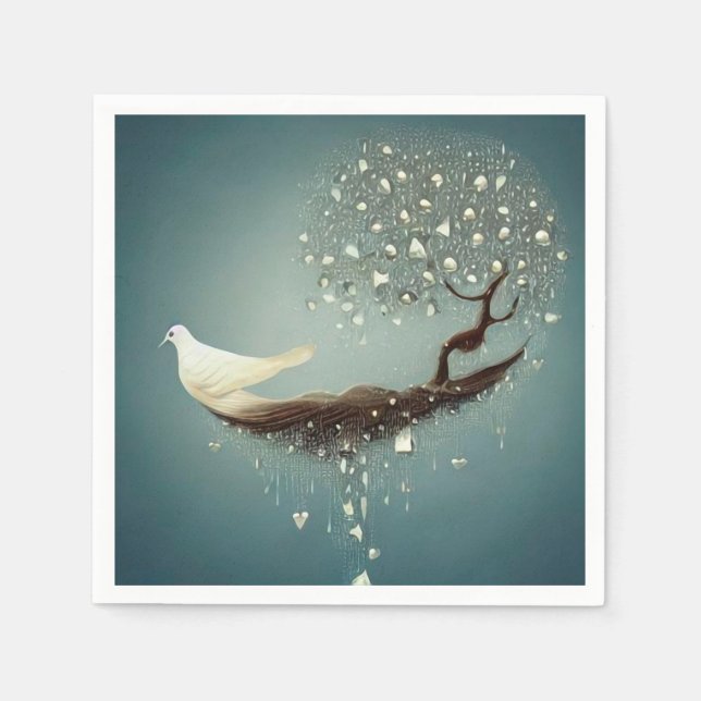 Guardanapo De Papel Peace Dove & Pearl Tree (Frente)