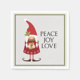 Guardanapo De Papel Peace Joy Love Girl Holiday