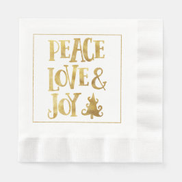 Guardanapo De Papel Peace Love Joy Christmas Paper Napkins