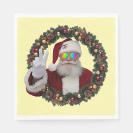 Guardanapo De Papel Peace Santa Holiday Napkin