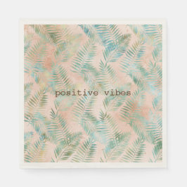 Guardanapo De Papel Peach Aqua Green Tropical Folhas