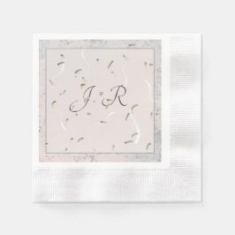 Guardanapo De Papel Peach & Cinza Marble Monogramas Napkins