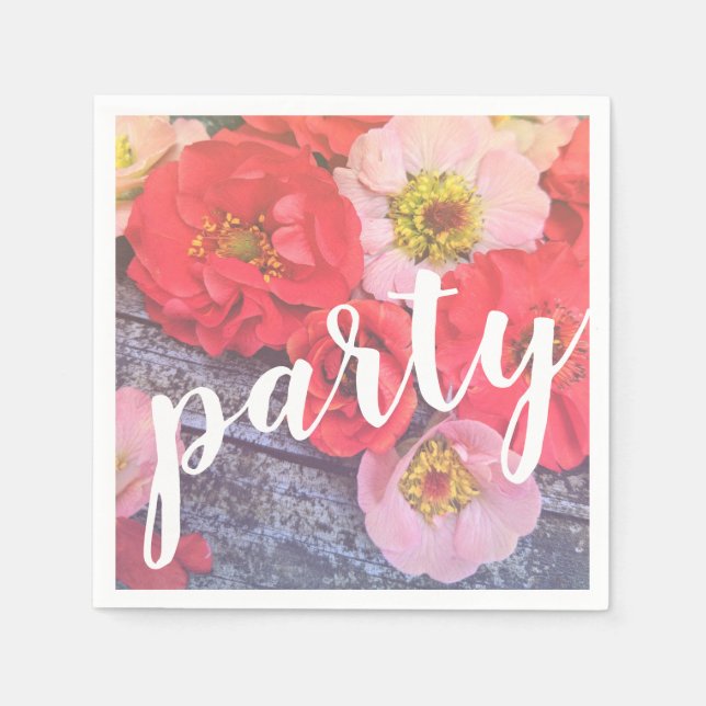 Guardanapo De Papel Peach e Poppy Party Napkin (Frente)