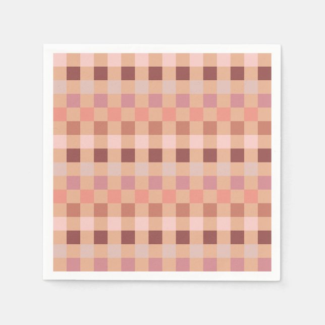 Guardanapo De Papel Peach Fuzz Checkerboard (Frente)