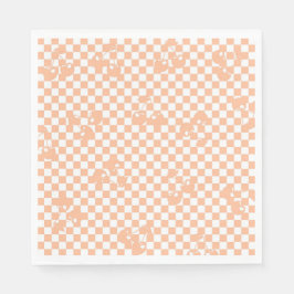 Guardanapo De Papel Peach Fuzz Cherry Gingham Patterno