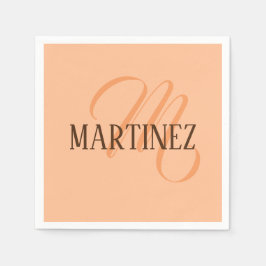 Guardanapo De Papel Peach Fuzz Elegante Personalizado Nome