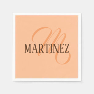 Guardanapo De Papel Peach Fuzz Elegante Personalizado Nome