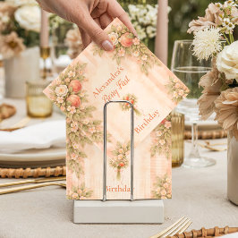 Guardanapo De Papel Peach Garden 1st Birthday