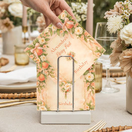 Guardanapo De Papel Peach Garden Floral First Birthday 1st Birthday