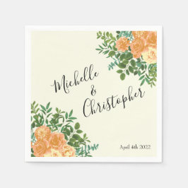 Guardanapo De Papel Peach Ivory Wedding Vintage Rosa