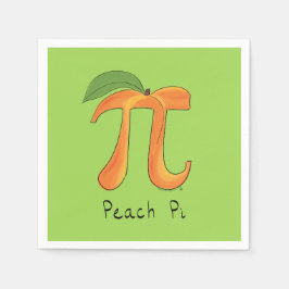 Guardanapo De Papel Peach Pi Cute Math Pi Day Party Napkins