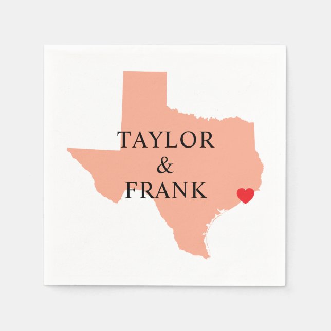 Guardanapo De Papel Peach Texas Wedding (Frente)
