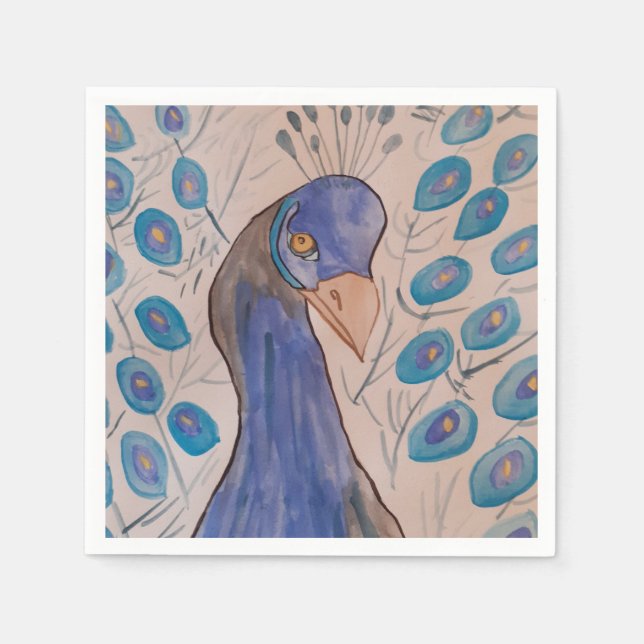 Guardanapo De Papel Peacock Blue Paper Napkins (Frente)