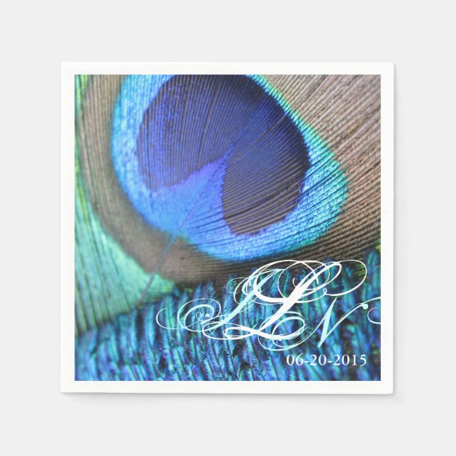 Guardanapo De Papel Peacock Feather Napkin (Frente)