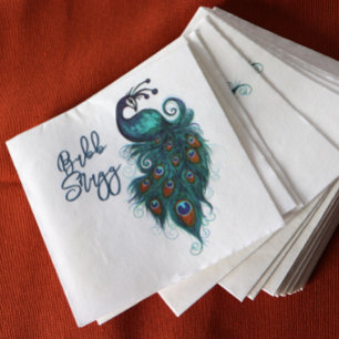 Guardanapo De Papel Peacock Feather Teal Peacocks