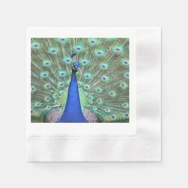 Guardanapo De Papel Peacock, fotografia de alta definição em Napkin (Frente)