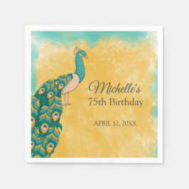 Guardanapo De Papel Peacock Teal Yellow 75. º aniversário