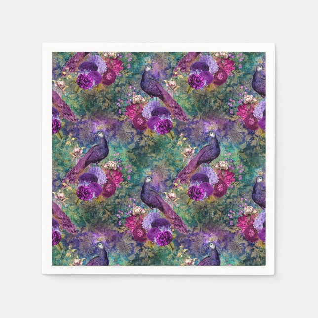 Guardanapo De Papel Peacock Wedding Supply Paper Napkins (Frente)