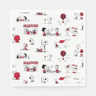 Guardanapo De Papel PEANUTS Padrão vermelho e preto