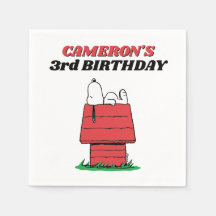 Peanuts Snoopy Dog House Birthday Napkins