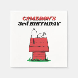 Guardanapo De Papel Peanuts Snoopy Dog House Birthday Napkins