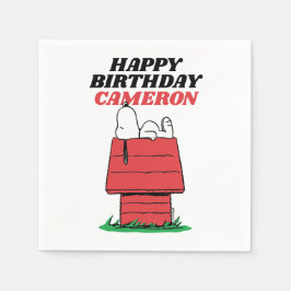 Guardanapo De Papel Peanuts Snoopy Dog House Birthday Napkins