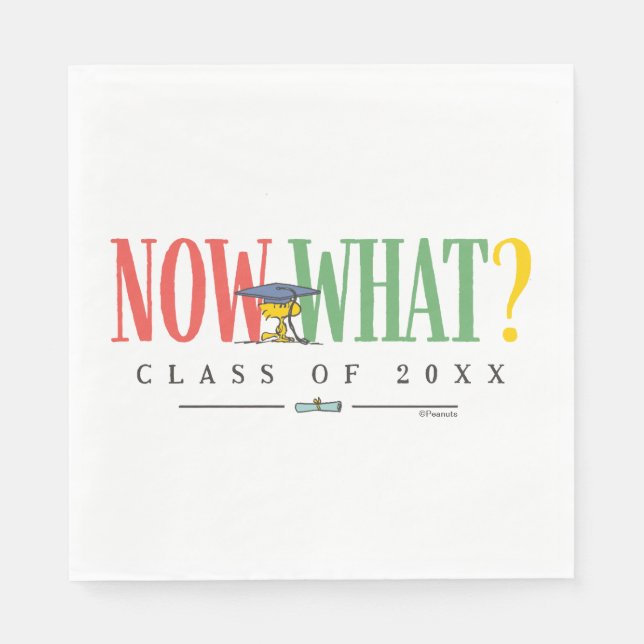 Guardanapo De Papel Peanuts Woodstock Now What Graduation Funny Quote (Frente)