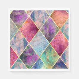 Guardanapo De Papel Pearl Harlequin Herringbone Trippy Hippie Rainbow