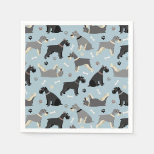 Guardanapo De Papel Peças e Ossos Schnauzer