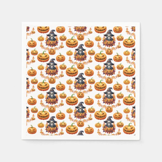 Guardanapo De Papel Pedaço de Abóbora de Halloween (Frente)