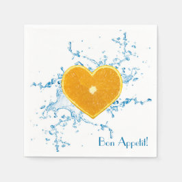 Guardanapo De Papel Pedaço de Laranja Forma Cardíaca