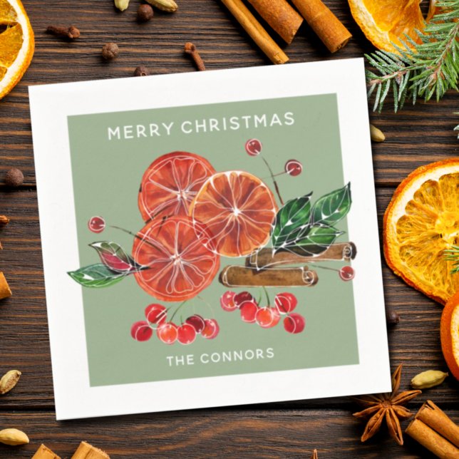 Guardanapo De Papel Pedaços de Cinnamon de Laranja de Natal (Criador carregado)