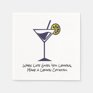Guardanapo De Papel Pedaços de limão e coquetéis Napkin