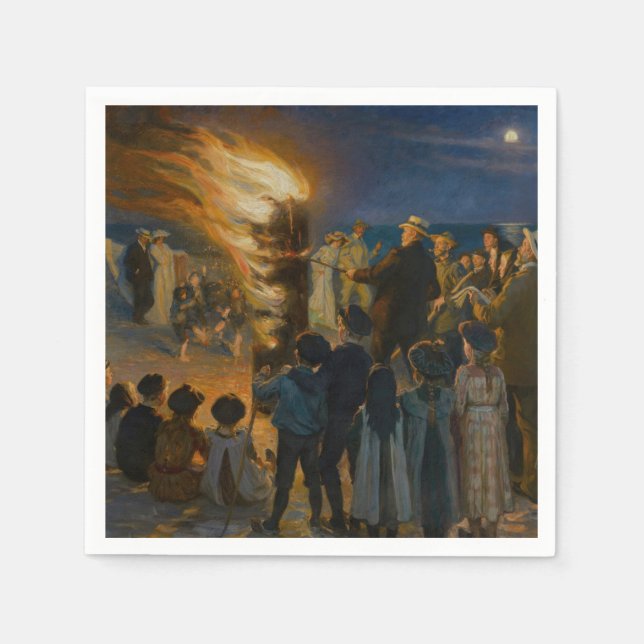 Guardanapo De Papel Peder Severin Kroyer - Fogueira de Eva Bonfire (Frente)