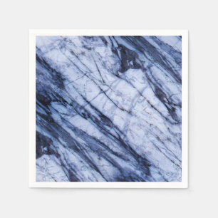 Guardanapo De Papel Pedra de Mármore Azul e Branco Moderno Chic Swirl