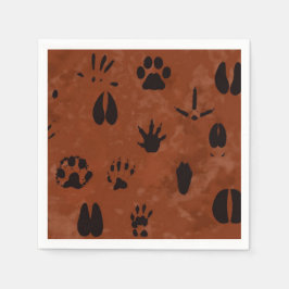 Guardanapo De Papel Pegada Animal Napkins