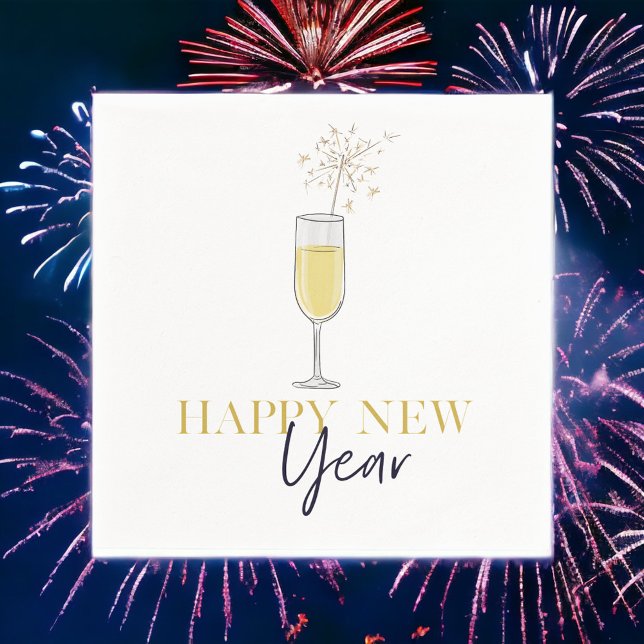 Guardanapo De Papel Peixe de ignição do champanhe do feliz ano novo (Criador carregado)