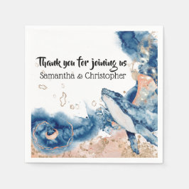 Guardanapo De Papel Peixe-geleia de baleia criaturas marinhas cor de l