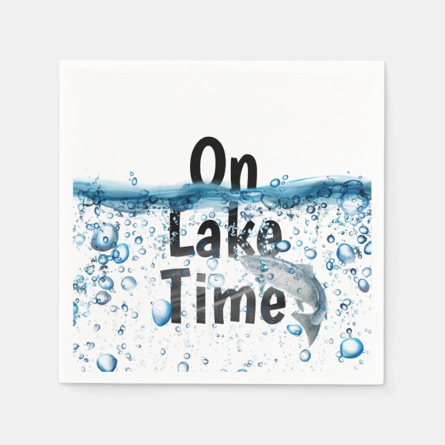 Guardanapo De Papel peixe grande em água com bolhas (Frente)