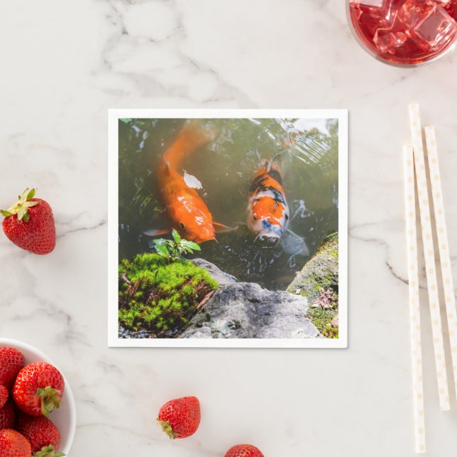 Guardanapo De Papel Peixe Koi numa lagoa (Insitu)
