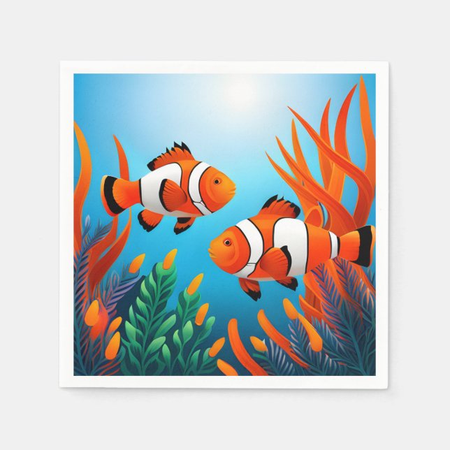 Guardanapo De Papel Peixe-Palha Na Alga (Frente)