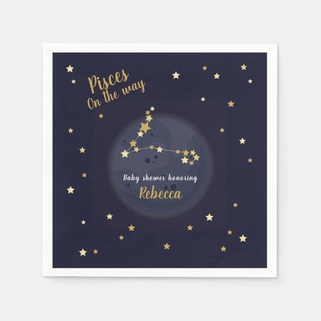 Guardanapo De Papel Peixes chá de fraldas zodiac (Frente)