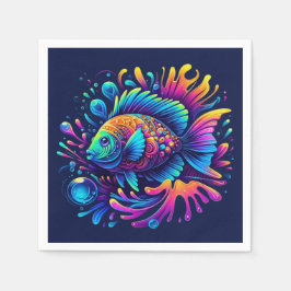 Guardanapo De Papel Peixes Coloridos