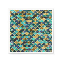 Peixes De Pele Sereia Escalam Turquesa Dourada Do