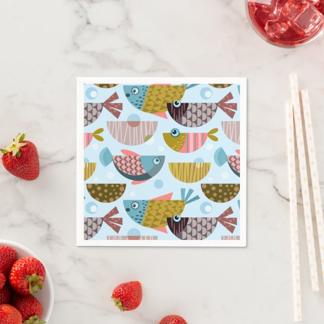 Guardanapo De Papel Peixes Retro (Insitu)