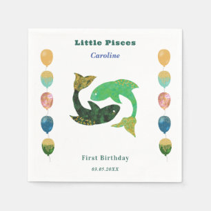 Guardanapo De Papel Peixes Zodíaco Balões de Aniversário de 1º e Artís